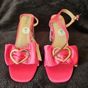 Forever 21 Pink Heart Accent Women's Sandals
